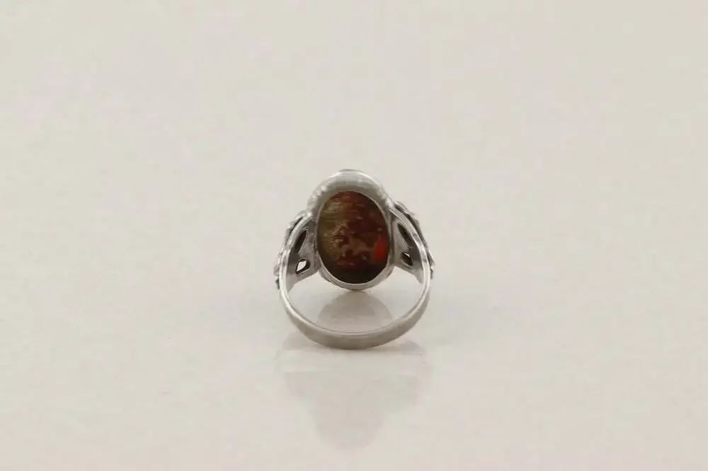 Sterling Silver Ocean Jasper Ring Vintage Uncas Ring Size 6